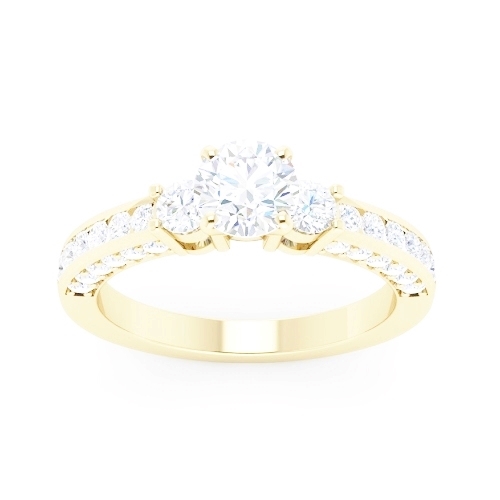 טבעת שלושה יהלומים מעוצבת