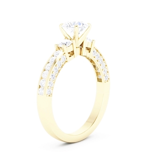 טבעת שלושה יהלומים מעוצבת